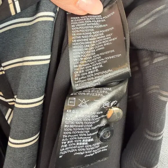 Black Striped Shirt Dress Knee Length Size 4 Young Professional Office Career - Picture 12 of 12